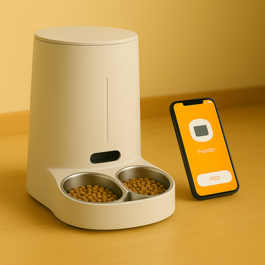 Distributeur Automatique de Croquettes Pour 2 Chats Connecté
